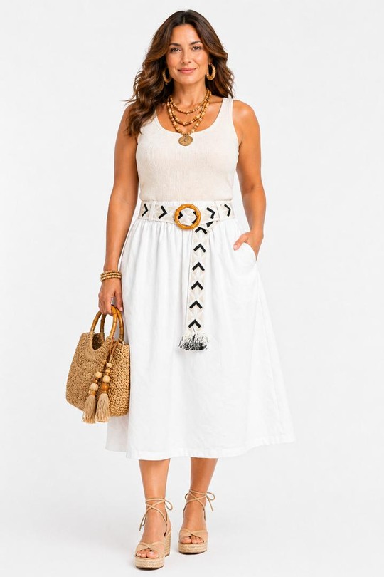 Jupes Femme Beige NEW&CO 632 Efashion Paris