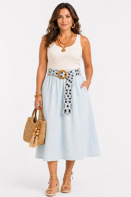 Jupes Femme Beige NEW&CO 632 Efashion Paris