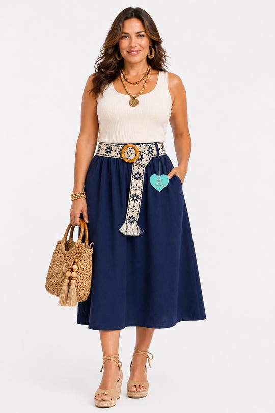 Jupes Femme Beige NEW&CO 632 Efashion Paris