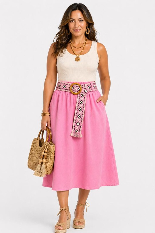 Jupes Femme Beige NEW&CO 632 Efashion Paris