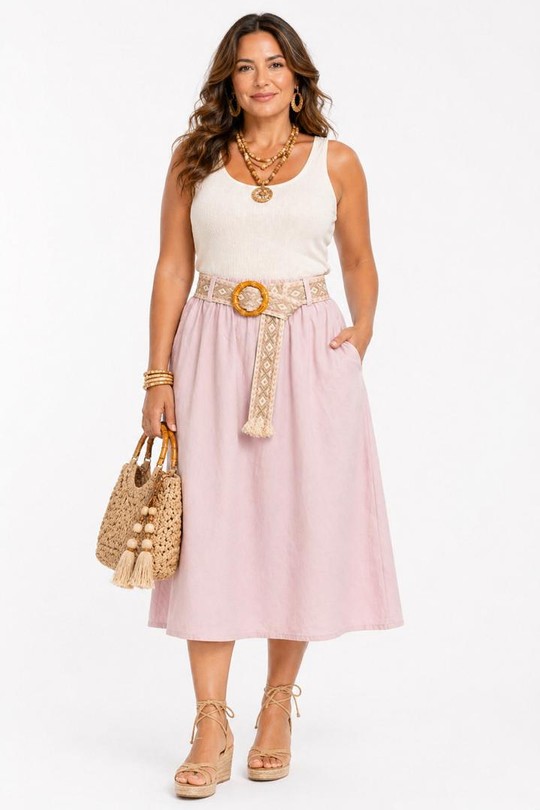 Jupes Femme Beige NEW&CO 632 Efashion Paris