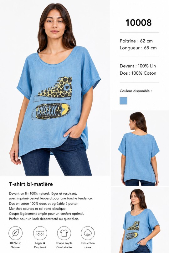 Camisetas Mujer White NEW&CO 10008A Efashion Paris