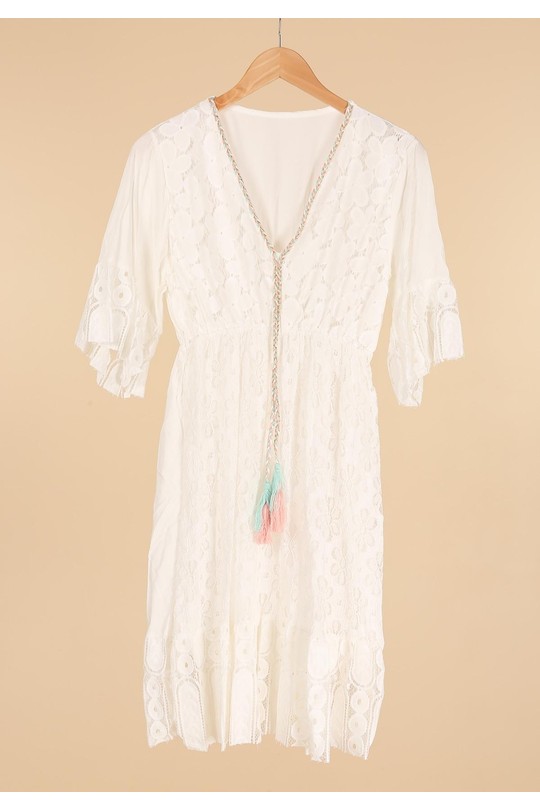 Robes courtes Femme Blanc Christelle C1059 Efashion Paris