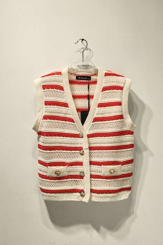 Gilets Femme Rouge AC BELLE 1671G Efashion Paris