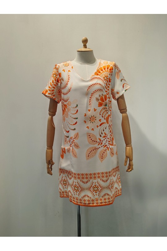 Robes courtes Femme Orange AC BELLE 8101R Efashion Paris