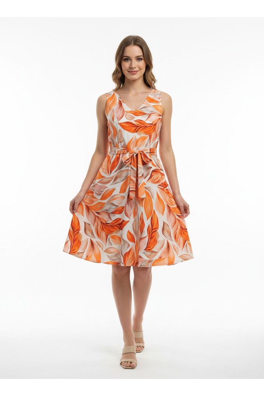 Robes courtes Femme Orange AC BELLE 8105R Efashion Paris