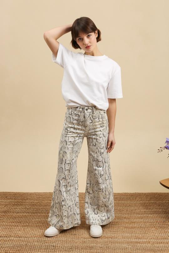 Pantalons Femme Beige Areline  8210 Efashion Paris