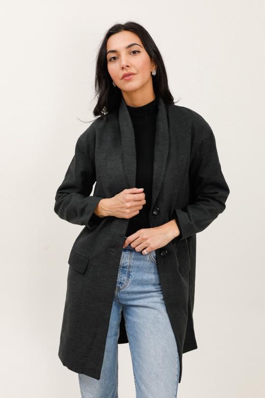 Coats Women Charcoal grey Areline  M646 Efashion Paris