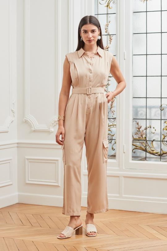 Jumpsuits Women Beige EXQUISS'S Paris RM271.COMBI Efashion Paris