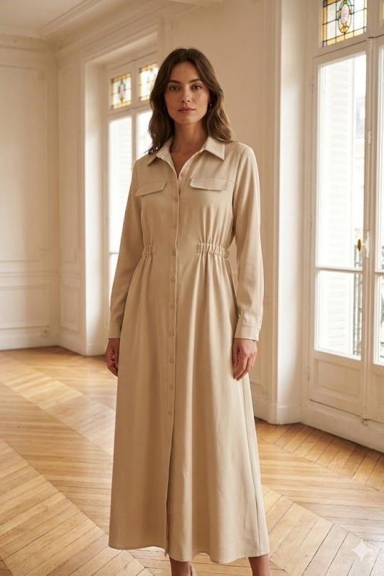 Robes longues Femme Beige EXQUISS'S Paris RM856.RO Efashion Paris