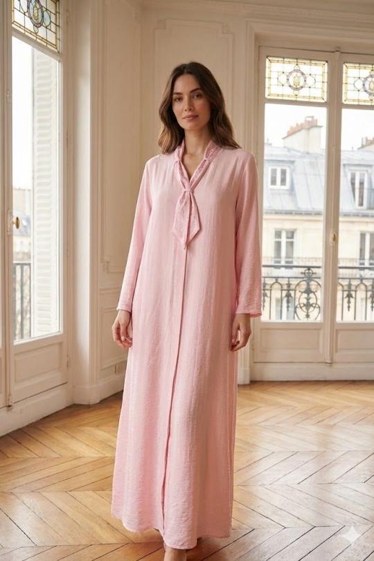 Robes longues Femme Rose EXQUISS'S Paris FH068.RO Efashion Paris