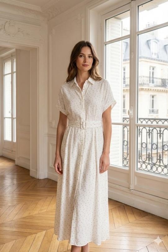 Robes longues Femme ECRU/NOIR EXQUISS'S Paris RM866.RO Efashion Paris