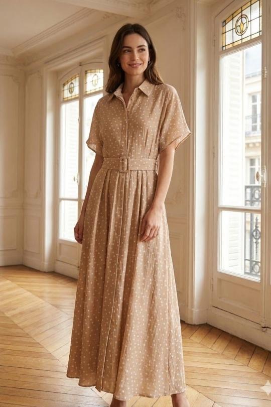 Robes longues Femme ECRU/NOIR EXQUISS'S Paris RM866.RO Efashion Paris