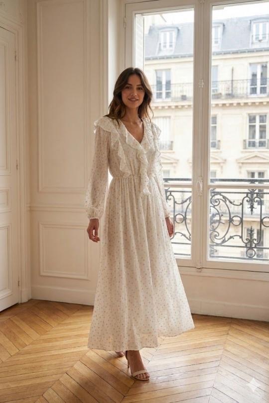 Robes longues Femme Beige EXQUISS'S Paris RM862.RO Efashion Paris