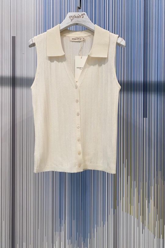 Débardeurs Femme Beige EXQUISS'S Paris CH1970.TOP Efashion Paris