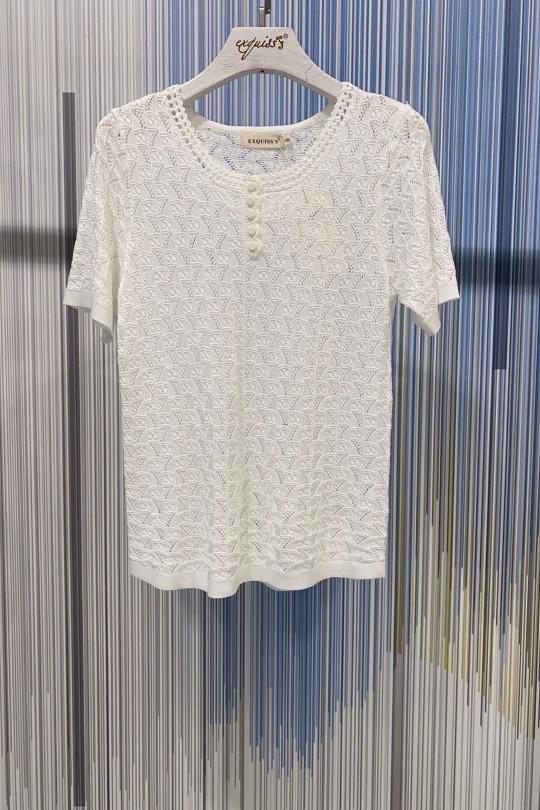 Tops Femme Blanc EXQUISS'S Paris CH1969.TOP Efashion Paris