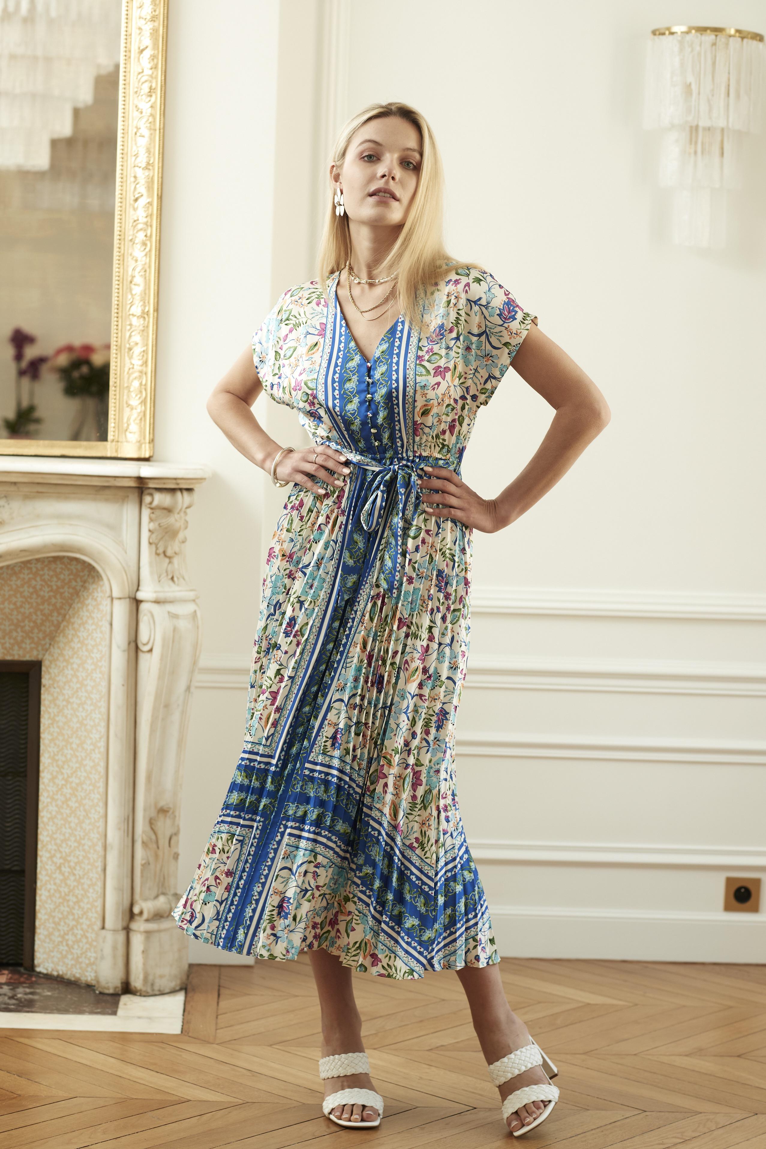 Robes longues Femme Bleu EXQUISS'S Paris RM200.RO #c Efashion Paris