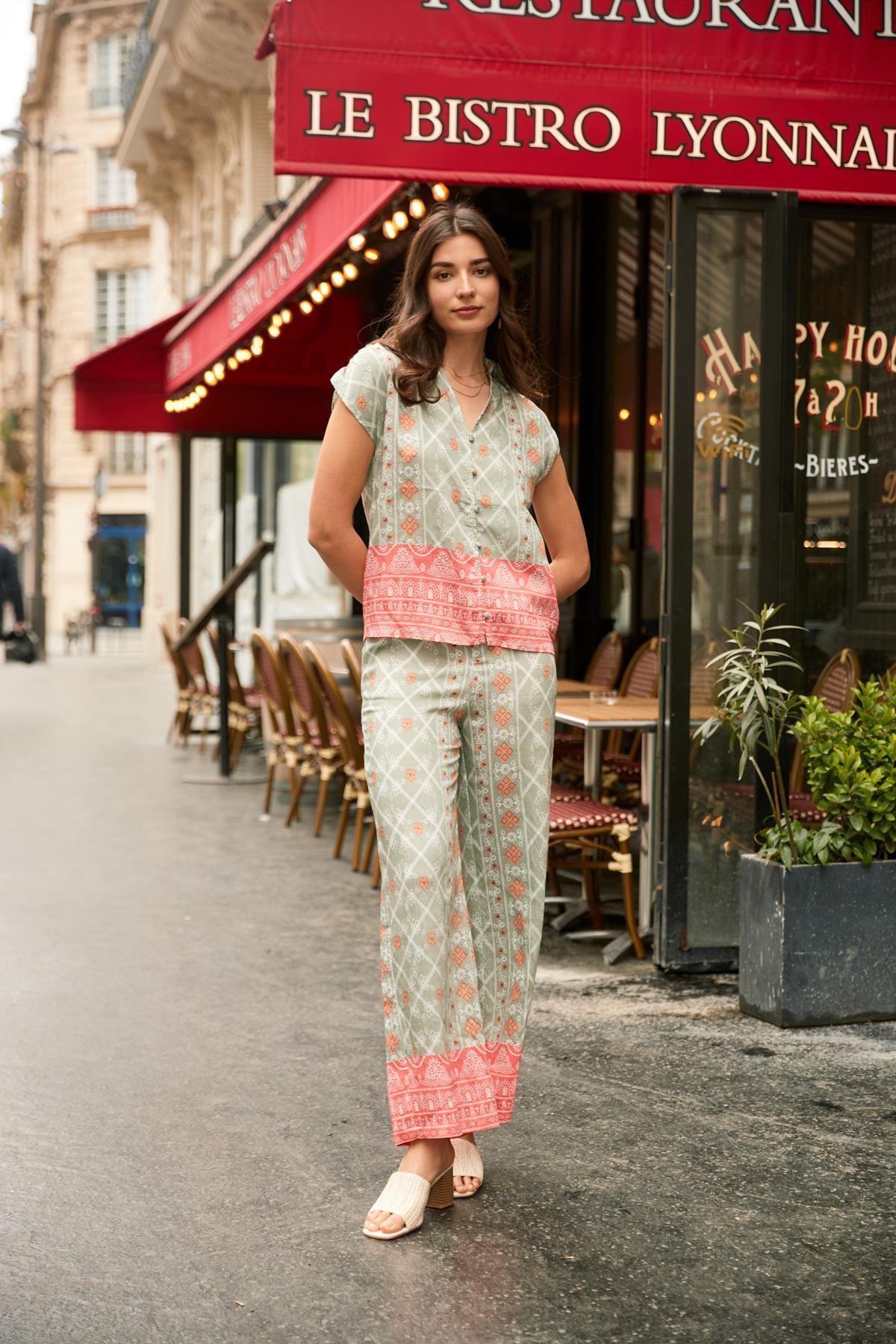 Trousers Women Orange EXQUISS'S Paris RM384.PA #c Efashion Paris