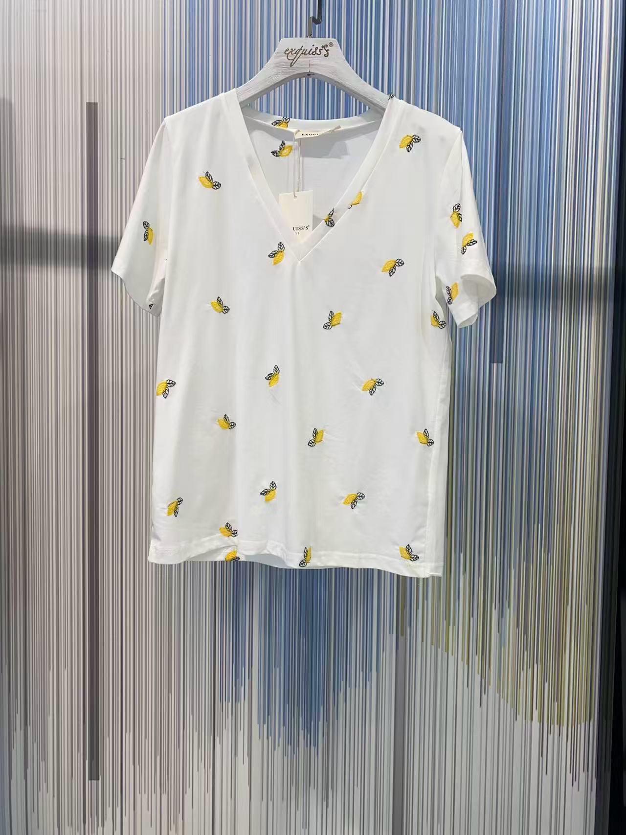T-shirts Women White EXQUISS'S Paris RM687.TS #c Efashion Paris