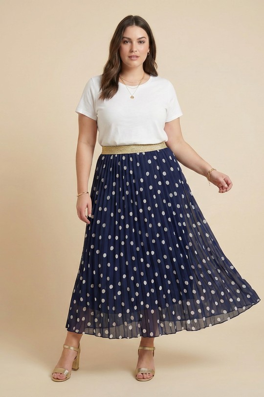 Jupes Femme Rose C'MELODIE 4703 POIS Efashion Paris