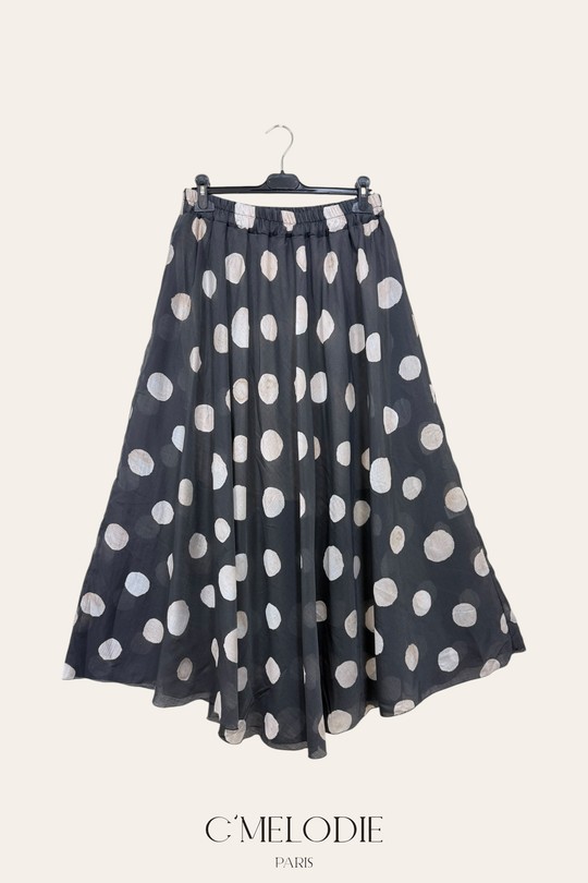Jupes Femme Noir C'MELODIE LS2524 POIS Efashion Paris