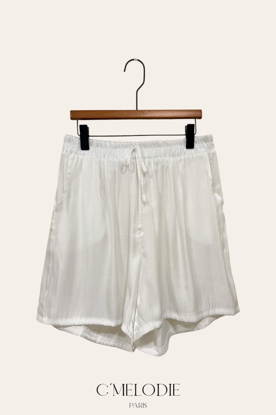 Pantacourts Femme Blanc C'MELODIE 7721 LUREX Efashion Paris