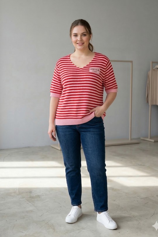 Pulls Femme Rouge C'MELODIE 26155 AMOUR Efashion Paris