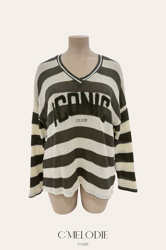 Pulls Femme Kaki C'MELODIE 7676 ICONIC Efashion Paris