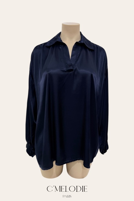 Chemises & blouses Femme Marine C'MELODIE 104170 SATIN EPAIS Efashion Paris