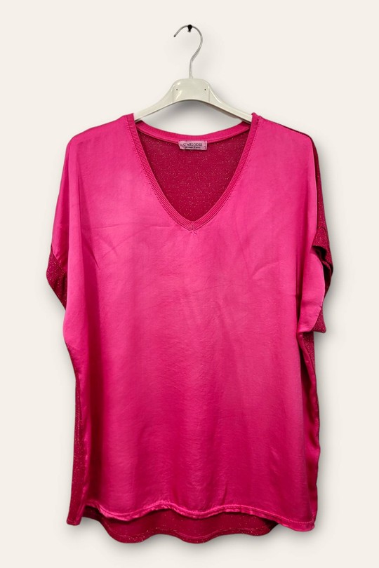Tops Femme Blanc C'MELODIE 6362 BI MATIÈRE COTON SATIN Efashion Paris