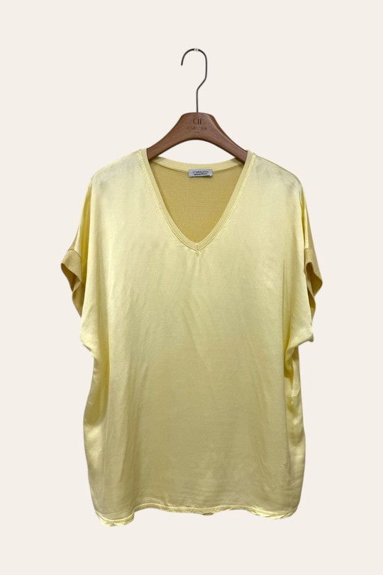 Tops Femme Blanc C'MELODIE 6362 BI MATIÈRE COTON SATIN Efashion Paris