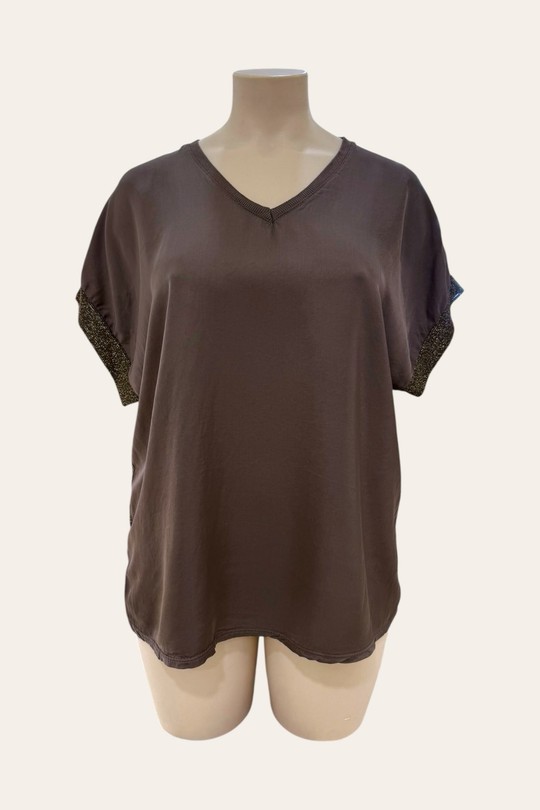 Tops Femme Blanc C'MELODIE 6362 BI MATIÈRE COTON SATIN Efashion Paris