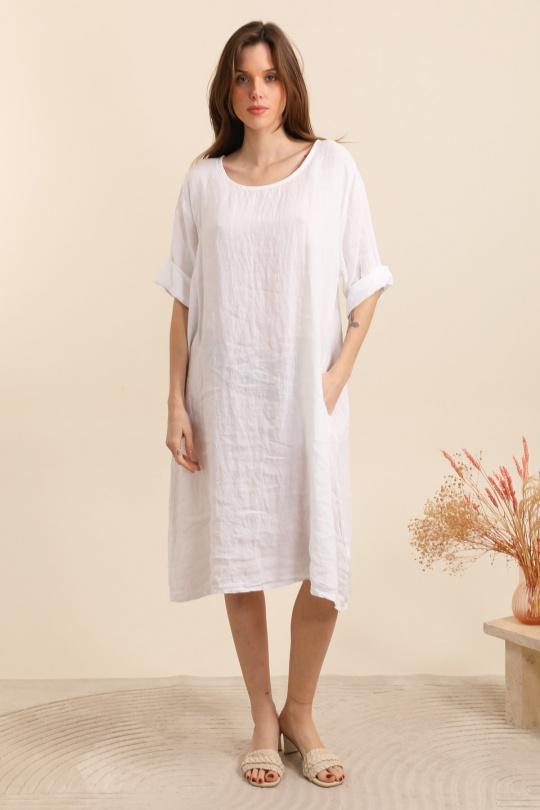 Robes mi-longues Femme Blanc For Her Paris (SHINIE) 2225 Efashion Paris