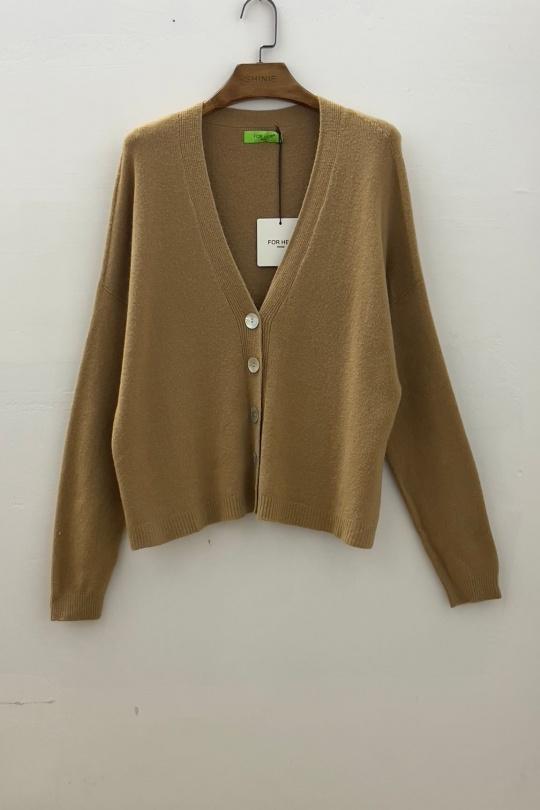 Gilets Femme Jaune clair For Her Paris (SHINIE) 86128 Efashion Paris