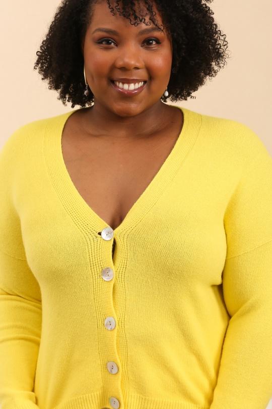 Gilets Femme Jaune clair For Her Paris (SHINIE) 86128 Efashion Paris