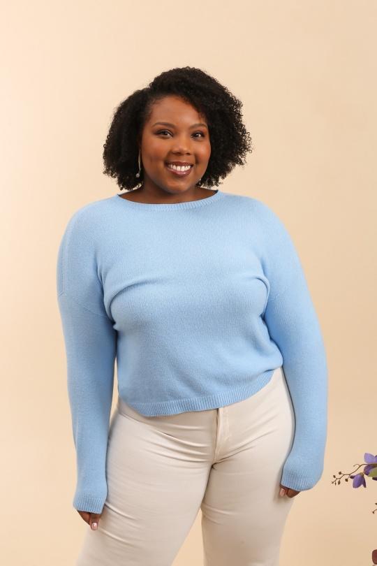 Pulls Femme Bleu pastel For Her Paris (SHINIE) 8665 Efashion Paris