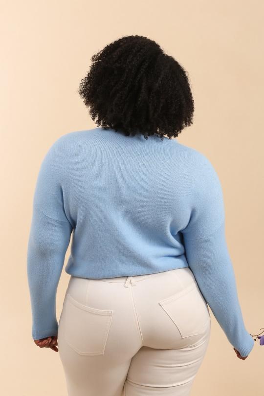 Pulls Femme Bleu pastel For Her Paris (SHINIE) 8665 Efashion Paris