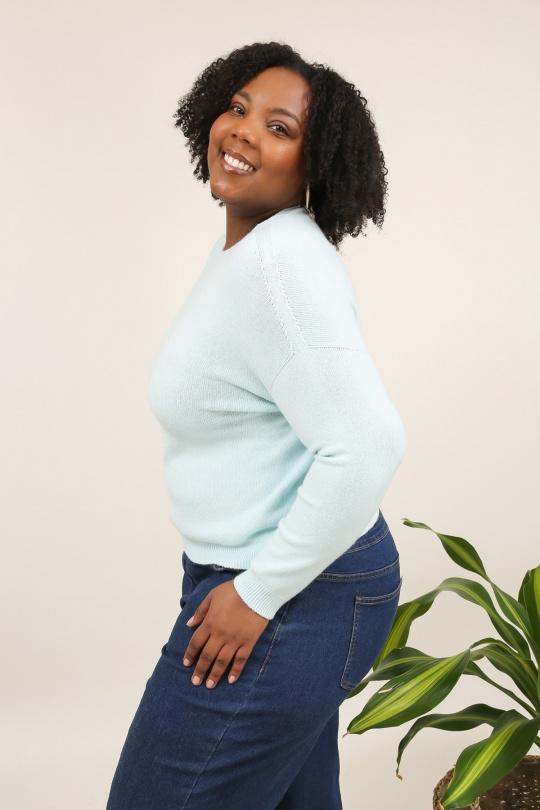 Pulls Femme Bleu pastel For Her Paris (SHINIE) 8665 Efashion Paris
