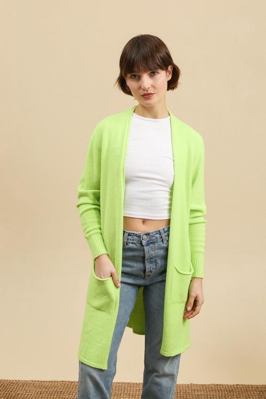Cardigans Women Neon green For Her Paris (SHINIE) 8609 Efashion Paris
