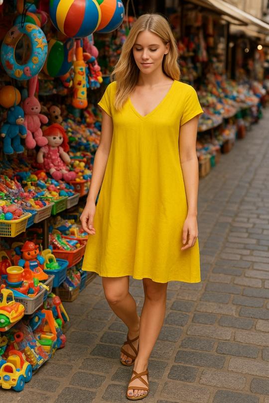 Midi dresses Women Yellow For Her Paris (SHINIE) 8212 Efashion Paris