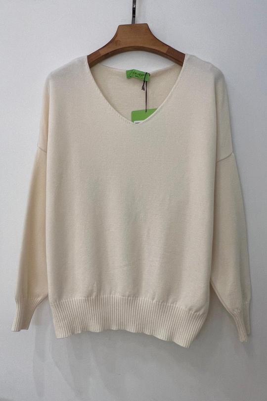 Pulls Femme Ecru For Her Paris (SHINIE) 8006PULL Efashion Paris