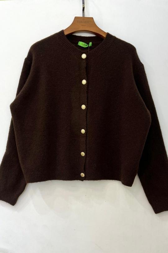 Cardigan Donna Brown For Her Paris (SHINIE) 9208 Efashion Paris