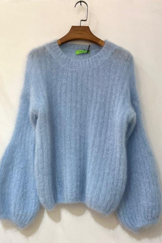 Jumpers Women Sky blue For Her Paris (SHINIE) 9228A Efashion Paris
