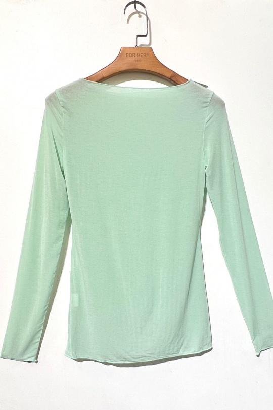 Tops Femme Vert d eau For Her Paris (SHINIE) 8206A Efashion Paris