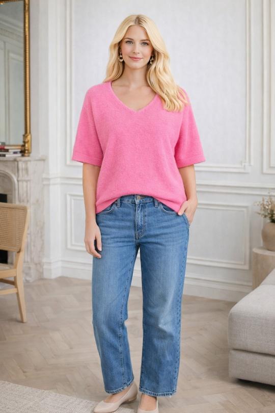 Pulls Femme Rose fluo For Her Paris (SHINIE) 9635 Efashion Paris