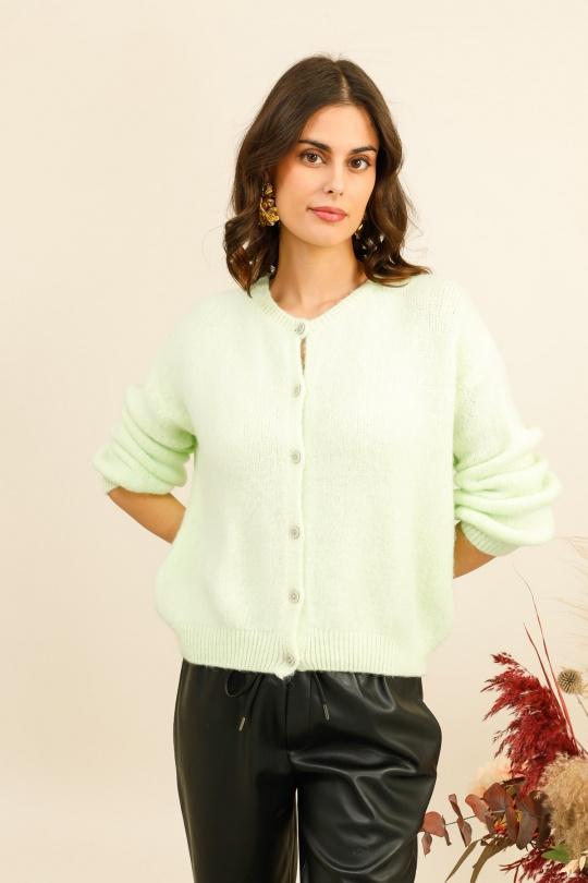 Gilets Femme Vert clair For Her Paris (SHINIE) 9605 Efashion Paris