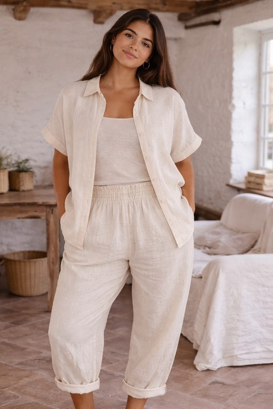 Pantalons Femme Blanc For Her Paris (SHINIE) 9807d Efashion Paris