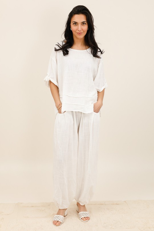 Pantalons Femme Blanc For Her Paris (SHINIE) 9825d Efashion Paris
