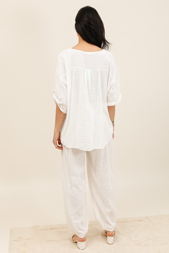Pantalons Femme Blanc For Her Paris (SHINIE) 9825d Efashion Paris