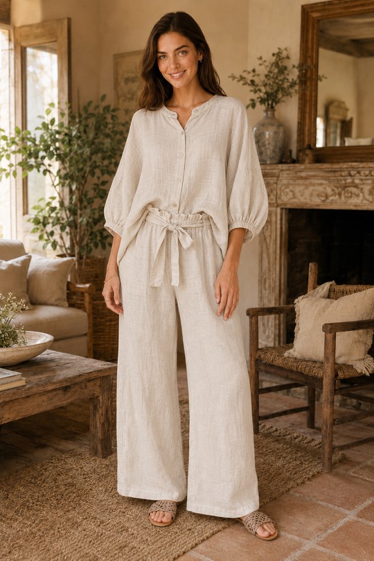 Pantalons Femme Blanc For Her Paris (SHINIE) 9822D-BIG Efashion Paris